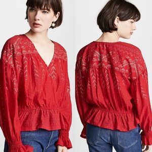 Free‎ people counting stars embroidered blouse